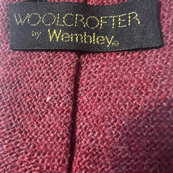 Vintage Woolcrofter by Wembley Wool Tweed Brick Red Knit Tie - Picture 8 of 9